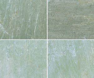 Green limestone paving slabs with natural textured finish