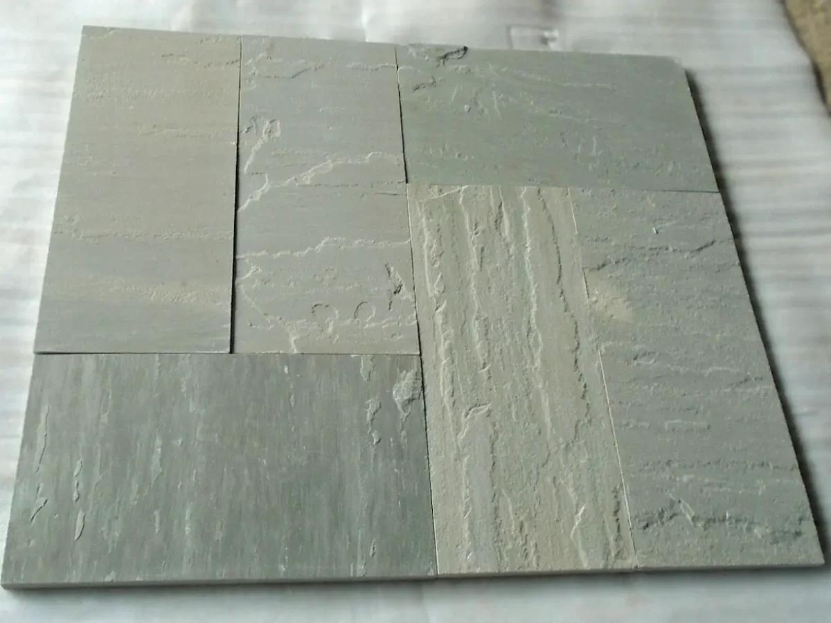 Kandla Grey Sandstone cobbles and slabs for outdoor use