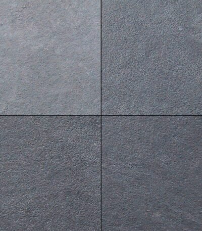 Kadappa Black limestone slabs in matte finish for exterior use