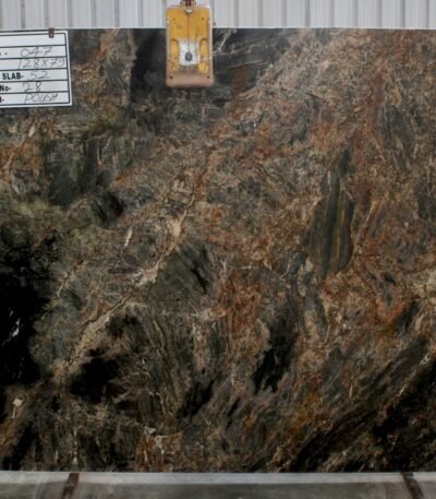 Lava Oro Granite Slab with Gold and Black Veins