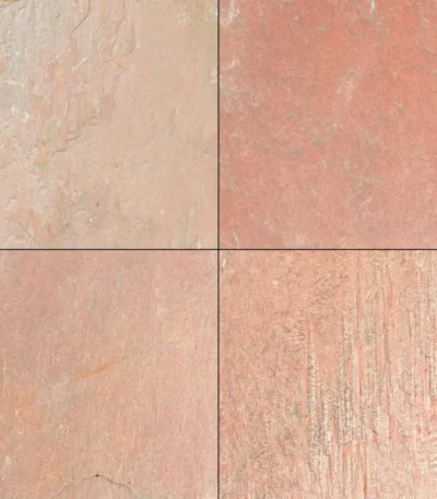Lime Pink limestone paving slabs with natural matte finish
