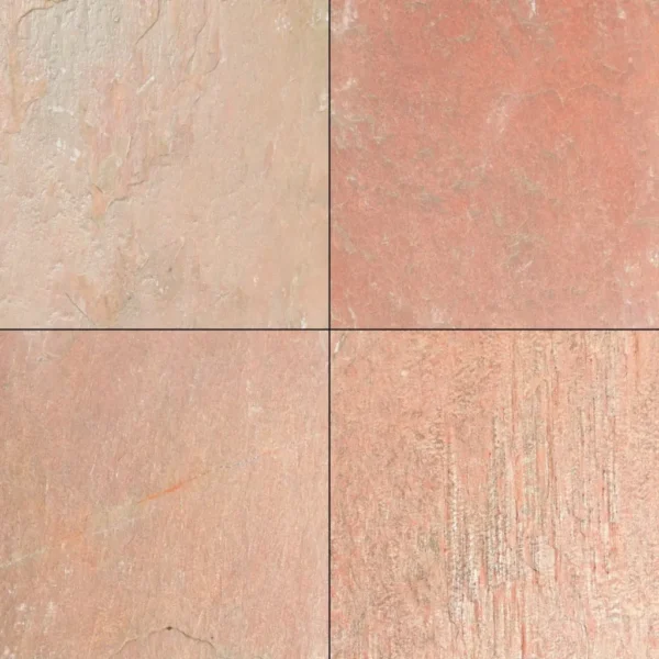 Lime Pink limestone paving slabs with natural matte finish