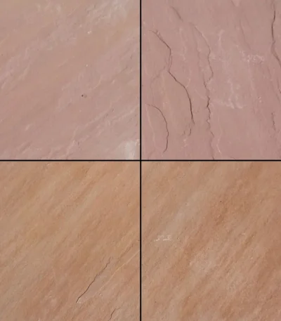 Modak Sandstone tiles in warm pink and golden shades