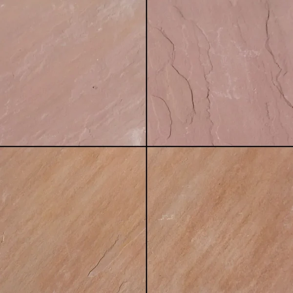 Modak Sandstone tiles in warm pink and golden shades