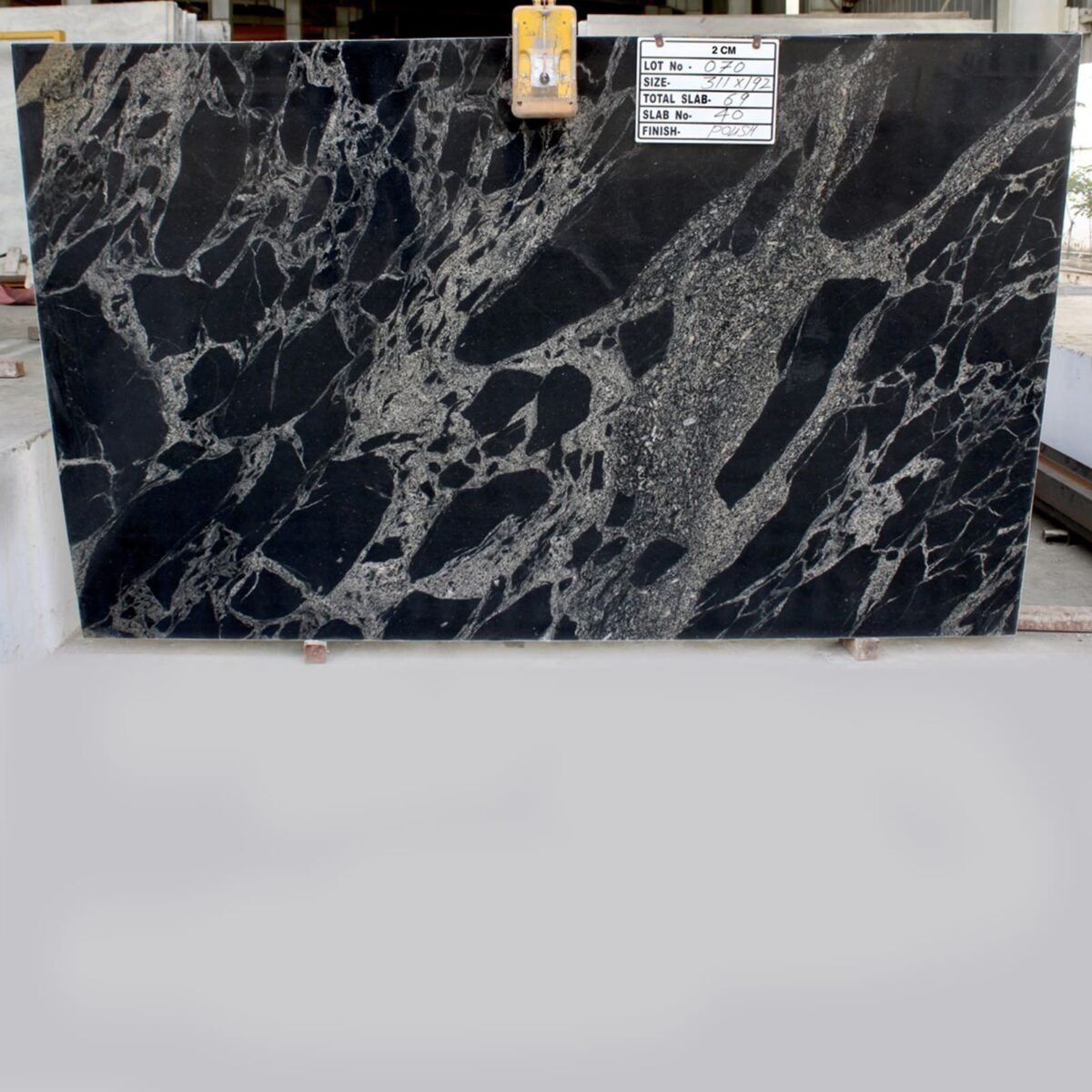 Magma Gold Granite Slab with Bold Golden Swirls