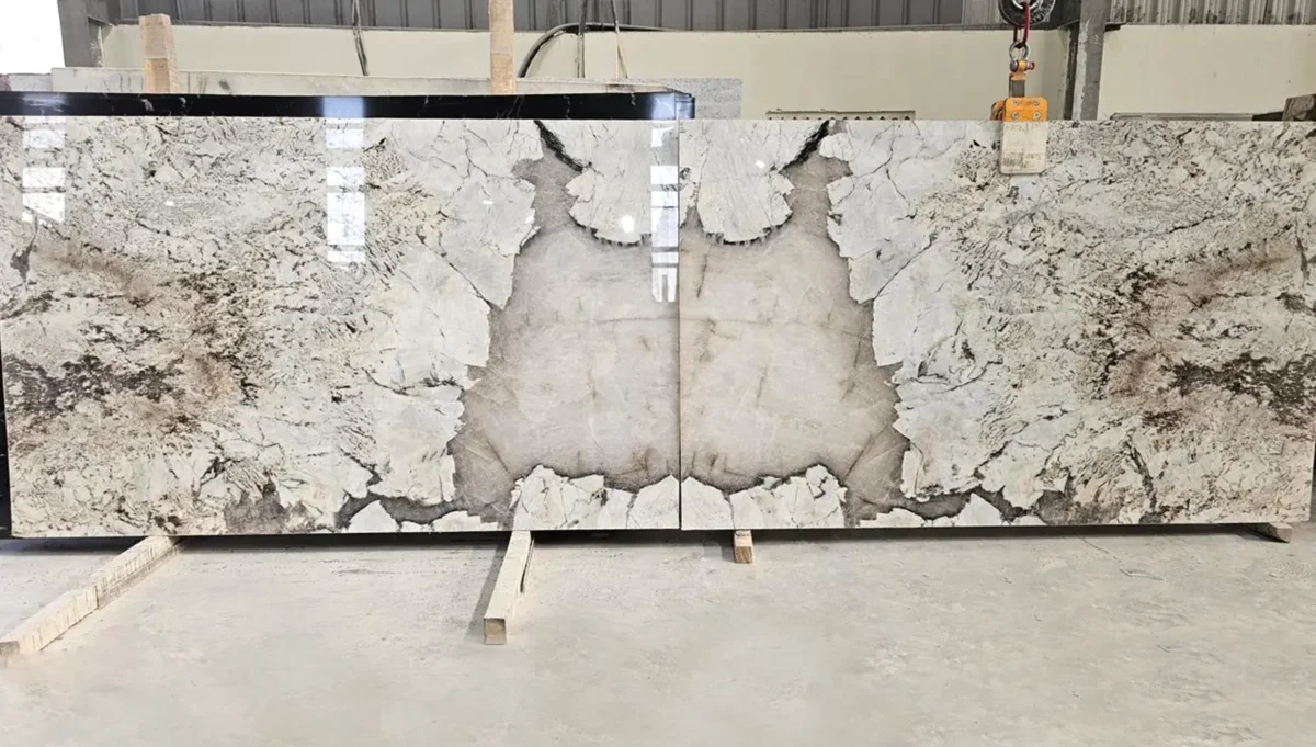 Marvellous White Marble slab with light veining
