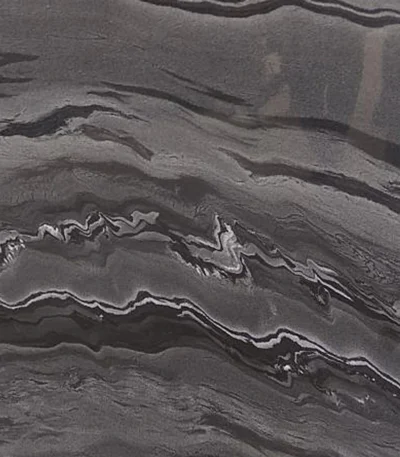 Mercury Black Marble slab with striking white veining