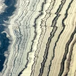 Mercury White Marble slab with bold grey veining