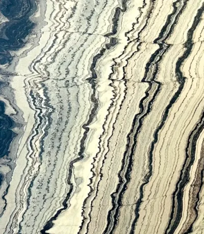 Mercury White Marble slab with bold grey veining