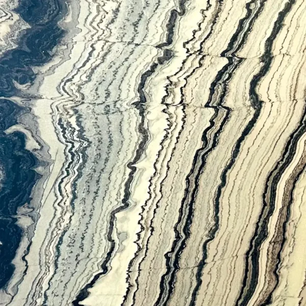 Mercury White Marble slab with bold grey veining