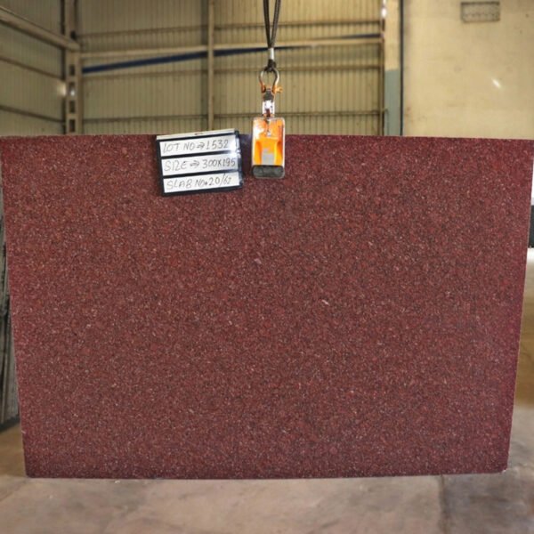 Red Granite Countertop with Black and White Flecks