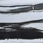 Panda White Marble slab with bold black veining