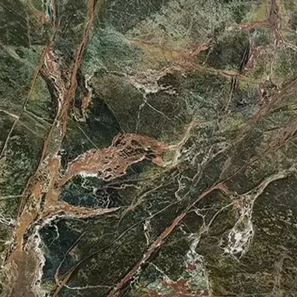 Rain Forest Green Marble slab with natural veining from India