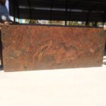 Red Multicolor Granite Slab with Natural Waves