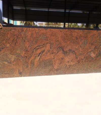 Red Multicolor Granite Slab with Natural Waves