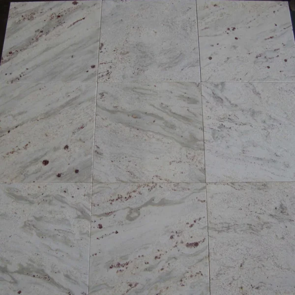River White Granite Slab with Burgundy Flecks