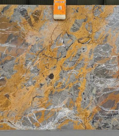 Roma Blue Quartzite Slab with Veined Pattern