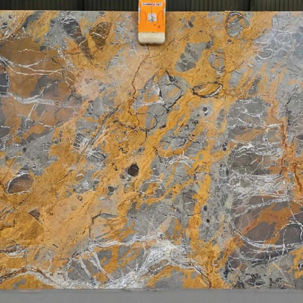Roma Blue Quartzite Slab with Veined Pattern