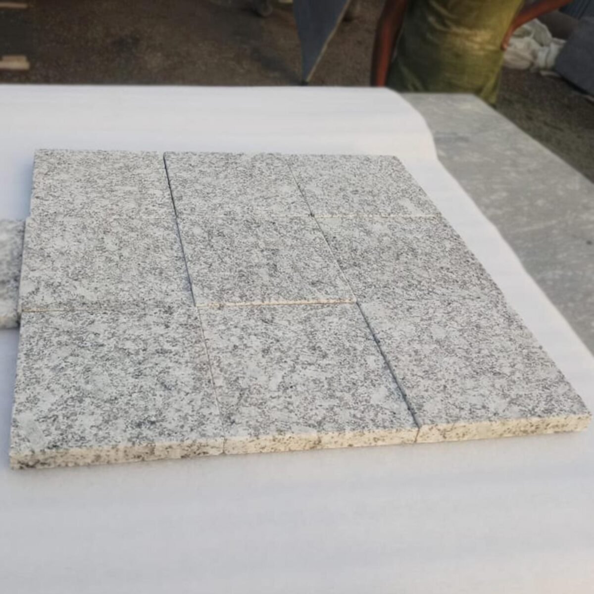S White Granite Slab Close-Up View