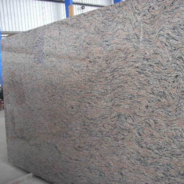 Tiger Skin Granite Slab with Brown and Black Stripes