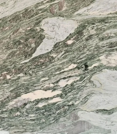 Valley Green Marble slab with natural green swirls