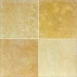 Yellow limestone paving slabs with natural textured finish