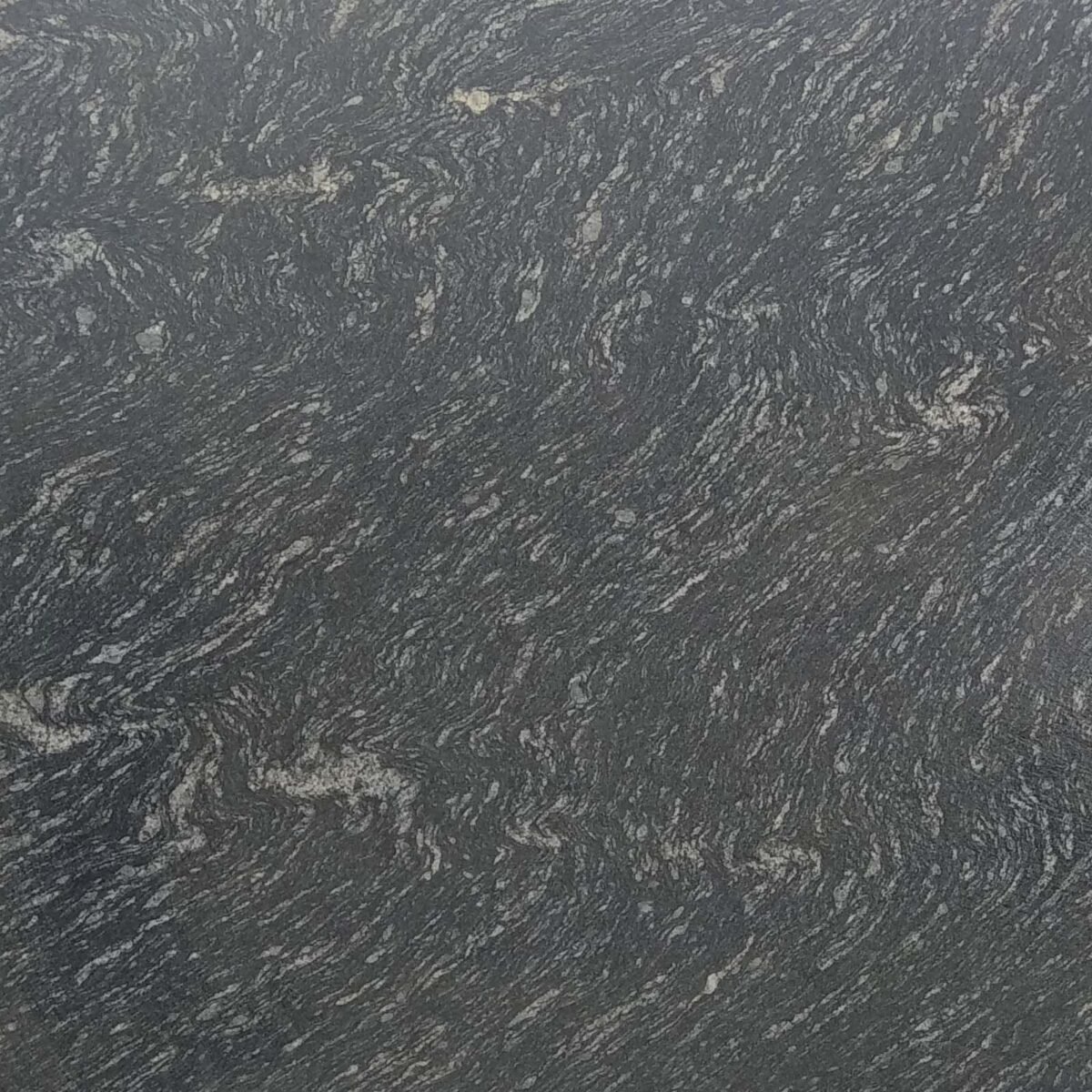 Zebra Black Granite Slab with Bold Veins