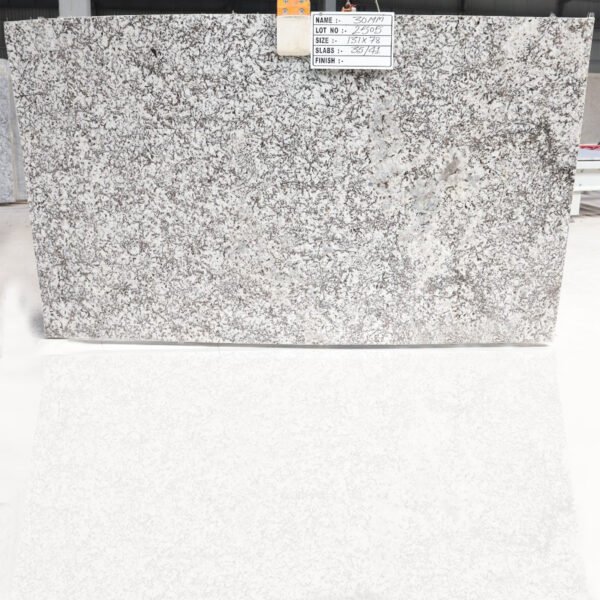 Polished Bianco White Granite slab with grey speckles