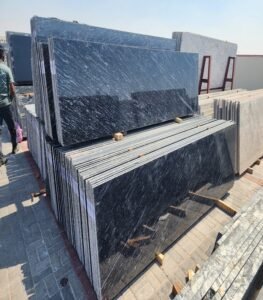 Black Marquina Granite Slab with White Veins