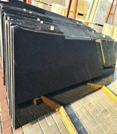 Polished Black Premium Granite Slab