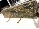 Fusion Gold Granite Slab with Golden and Beige Waves