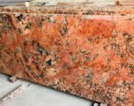 Alaska Red Granite Slab with Bold Red and Black Patterns