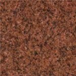 Polished Bruno Red Granite Slab with Black and Grey Accents