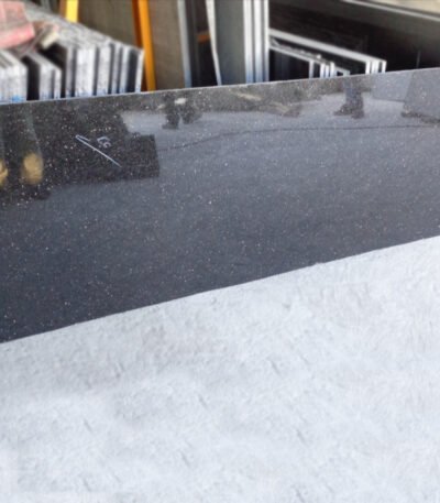 Polished Black Galaxy Granite Slab
